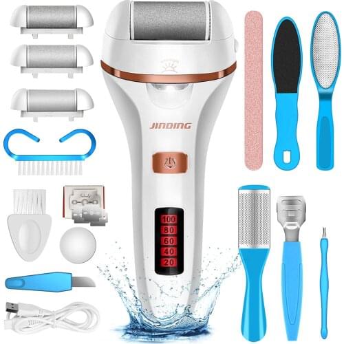 Electric Callus Remover Professional Pedicure Tools Waterproof Foot Care Tool Foot File Hard Skin Remover Rechargeable +8pcs