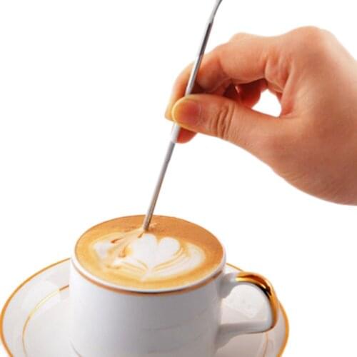 Stainless steel latte needle stick fancy carved crochet coffee needle garland decorating Pen Art Household Kitchen Cafe Tool