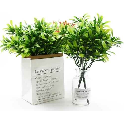 Artificial Plants Cheap Green Leaf Navidad Plastic Waterweed Wedding Decorative Flower Vase for Home Decor Ornamental Flowerpot