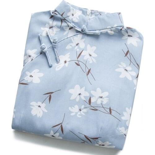 Chinese Style Summer Cheongsam Traditional Improved Sexy Slim Cheongsam Flower Printed Short Skirt Fashion Qipao Dress2021 New