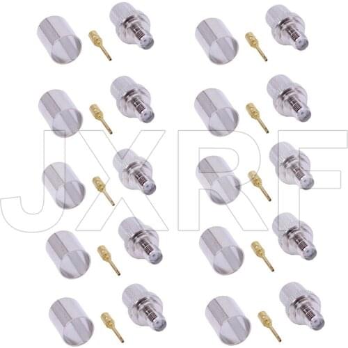 JX connector 10PCS SMA female Jack Connector Crimp For RG8 RG213 RG214 LMR400 RG165 Straight Nickelplated Fast shipping