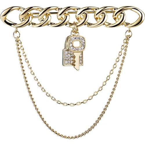 DARA Key Lock Chain Fashion Gold Brooch For Women 2021 New Coming