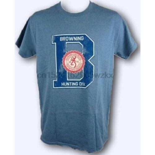 Mens NWT Browning Hunting Big B Buckmark T-Shirt Heather Indigo Blue Sz S M L XL