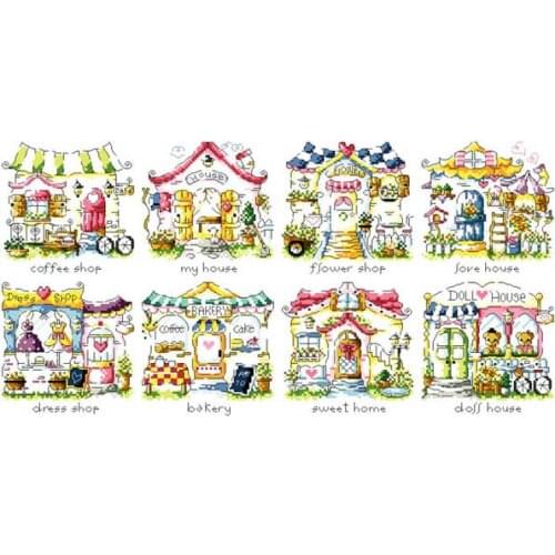 11/14/18/28/25/22/16ct Lovely Counted Cross Stitch Kit The Village in Fairy Tale Fairytale Wonderland Story Fairyland SO