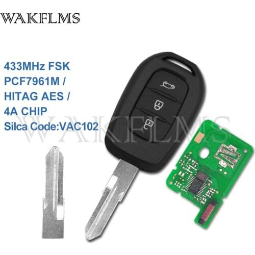 PCF7961M VAC102 Remote Car Key Fob for Renault Symbol Logan Sandero Trafic Dacia Duster Logan Sandero 2012 2013 2014 2015 2016