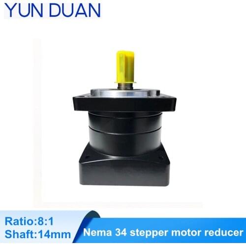 Nema34 step motor 8:1planetary gearbox reducer, Shaft 14mm iput 30Nm spur reducer ratio 8 for step Nema34 motor