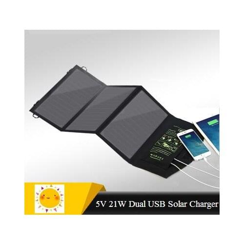 5V 21W Portable Solar Charger USB SUNPOWER Monocrystalline Silicon Solar Panel mobile phone charger.Suit for 99% Mobile phone