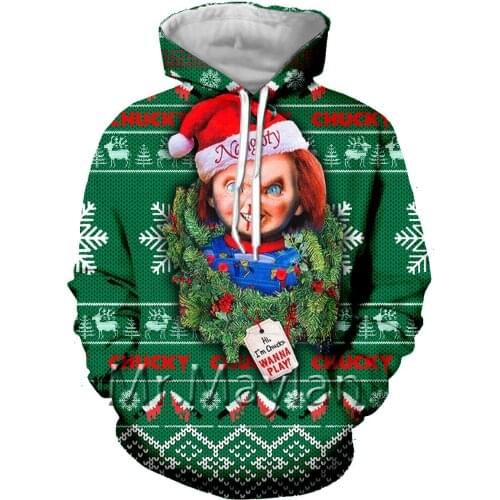 Christmas Chucky 3D Printed Jacket Men/Women Casual Streetwear Sweatshirts Unisex Autumn Coat Boys Clothes Harajuku Tops 5XL