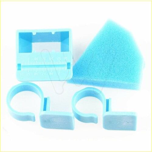 Dental Endodontic File Finger Ring Ruler Autoclavable Holder & Sponge Blue