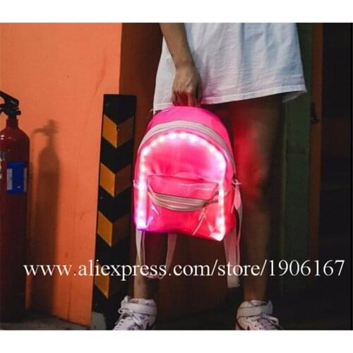 Nightclub Bar Led Light Up Woman Bag Luminous Led Party Electronic Festival Beach Plastic Backpack Led Illuminated Stage Props