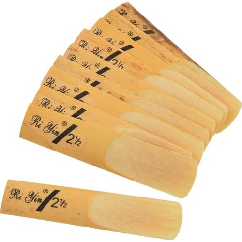 Good deal 10pcs Classic Alto Sax Reeds Reed For Riyin Saxophone 2.5 Strength 2 1/2 Music Xmas Gift Useful For Musical