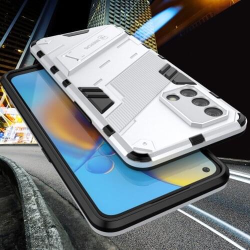 Bibercas Armor Case for Oppo A74 4G 6.43" Shockproof Camera Protective Back PC & Rubber Phone Cover For Oppo F19 Stand Capas