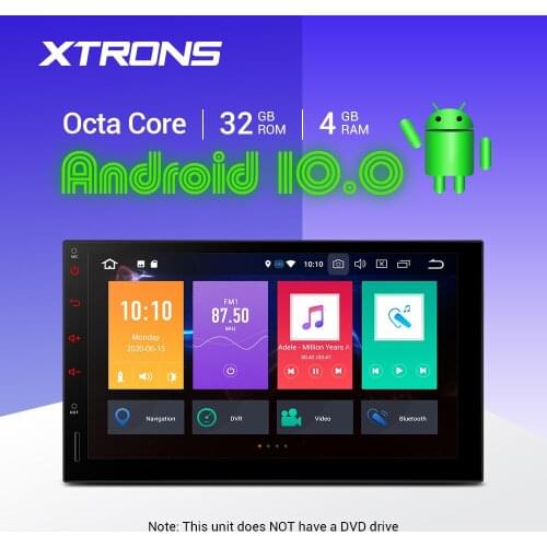 XTRONS 4G RAM 2 Din 7'' Universal Android 10.0 Car Radio Stereo Player GPS Navigation DAB+ Bluetooth FM WIFI USB DVR NO DVD