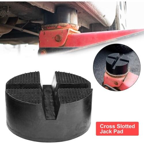 Universal Car Rubber Cross Slotted Jack Pad Adapter Guard Floor Disk Frame Rail Protector For Pinch Weld Side Chassis Trolley
