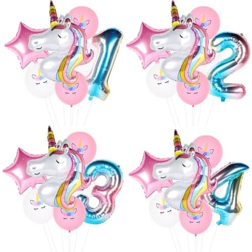 Unicorn Balloon Unicorn Birthday Party Decoration Kids Happy 1st 2nd 3rd Birthday Balloons Unicorn Party Ballons Foil Baloon
