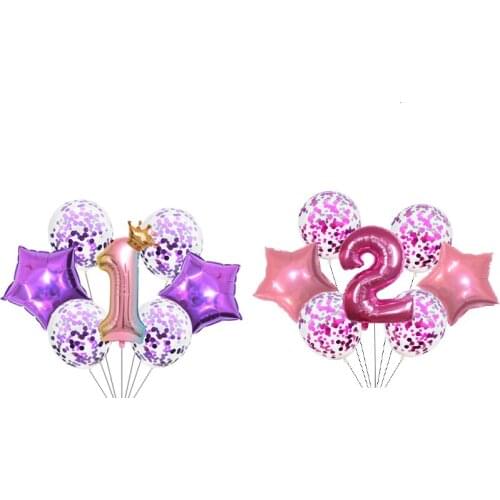 Wedding Series Aluminum Transparent Sequined Balloon Number Star Balloon Girl Birthday Party Fantasy Decoration Wall Balloon