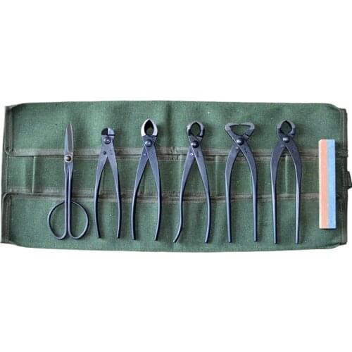 High Quality 6Pcs/set Beginner Bonsai tool kit Branch Cutter Knob Cutter scissors with bag