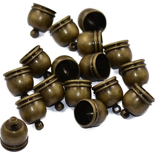 10pcs Bronze Barrel Bead Leather Cord ends caps Jewelry findings DIY Accessories for Home Jewelry Making 12 x 10mm