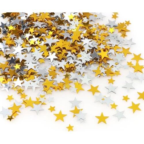 15g Mix Gold&Silver Five-pointed Star Confetti Sequins Christmas Table Decor For Home Party Decor/Wedding Throw Confetti