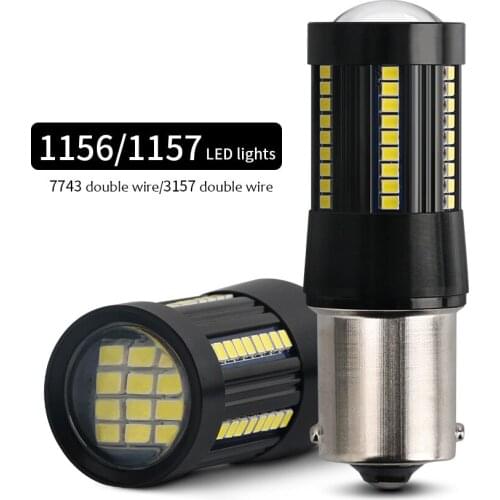 2PCS T20 W21W WY21W 7443 LED Turn Signal Light Bulbs 1156 BA15S P21W 1157 bay15d T25 3157 Canbus Error Free No Hyper Flash White