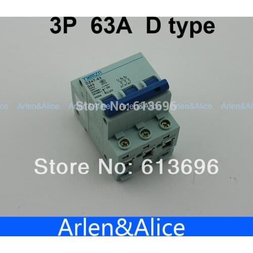 3P 63A D type 240V/415V Circuit breaker MCB 3 POLES