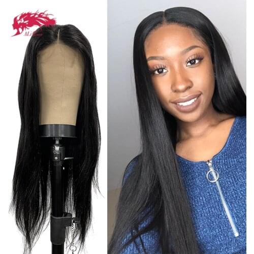 Ali Queen Hair T Part Lace Wig Human Hair Wig For Woman 10inch to 26inch Brazilian Remy Hair 130% Density With Free Shipping