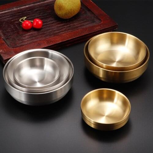 Golden Sauce silvery Dish Appetizer Serving Tray Stainless Steel Sauce Dishes Spice Plates Kitchen Supplies Plates Spice bowl