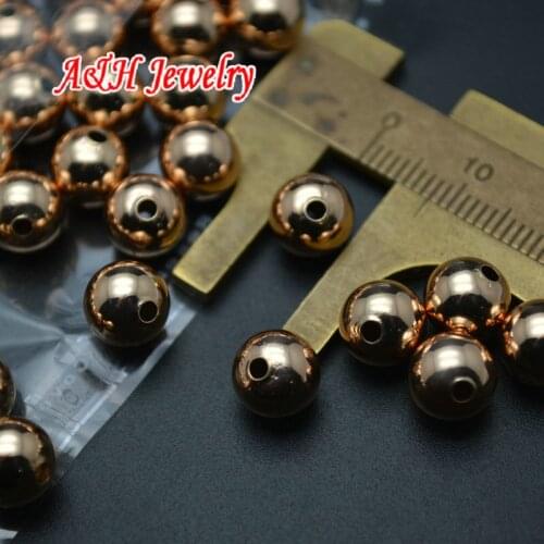 50pcs High Quality 8mm Rose Gold Color Round Bead Hollow Out Copper DIY Jewelry Making Beads
