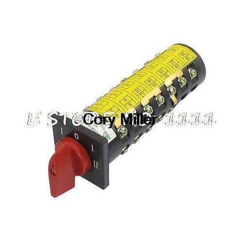 Electric 24 Terminals 5 Postions Rotary Cam Combination Switch AC 400V 10A 4KW