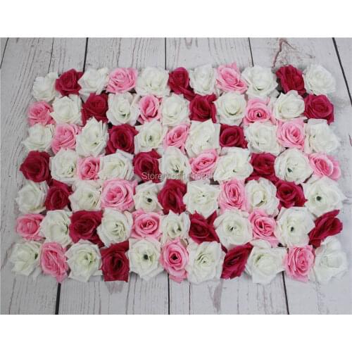 EMS Free Shipping 60*40cm pink Artificial silk rose flower wall wedding background lawn/pillar flower home market decoration