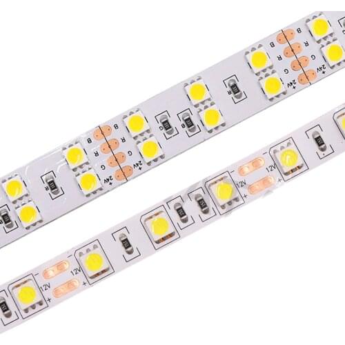 120led/m LED Strip Light 5050 12V 24V 5M 600 300 Pixel Flexible Strip Waterproof LED Tape Home Decoration Single/Double Rows