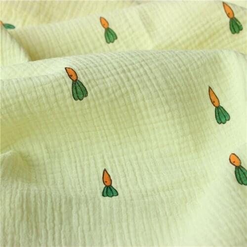 Radish Printing Cotton Linen Fabric Handmade DIY Apparel Sewing
