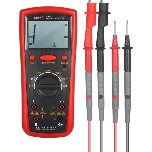 Insulation Resistance Meter Digital Megger Ohmmeter Handheld Insulation Tester 1MΩ-20GΩ Auto-Ranging Measurement Instrument