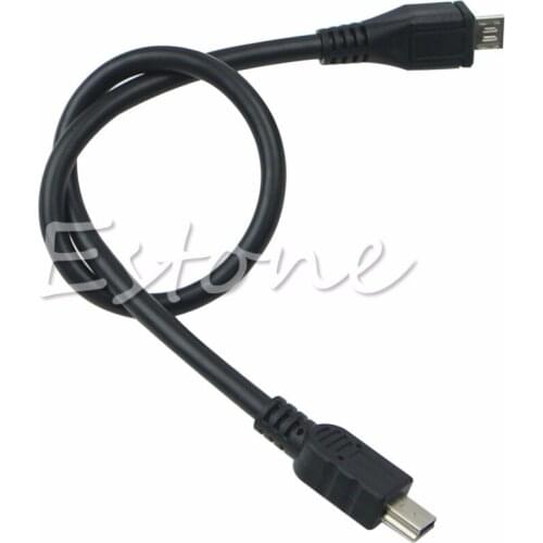 JINSHENGDA Micro USB 5 pin Male To Mini USB Male Adapter Converter Data Cable Line 30CM 1FT
