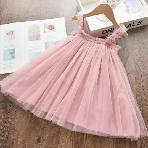 Summer New Firl Sling Mesh Skirt Dress Childrens Mesh Dress Princess Skirt Poncho Dress