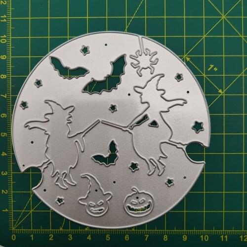 Halloween Witch Metal Cutting Dies Scrapbooking Halloween Scence DIY Album Paper Card Craft Embossing Stencil Dies Handcraft