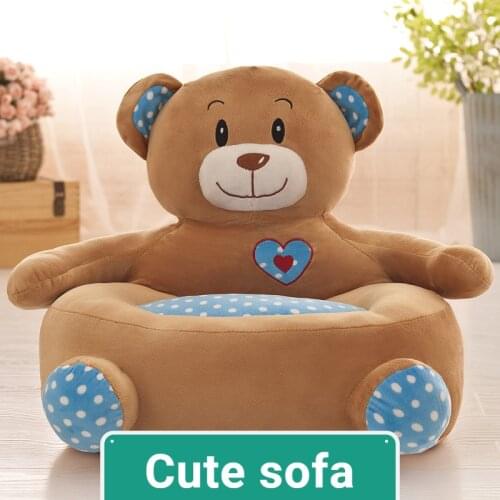 Cute Cartoon Bean Bag Chair with Filling Baby Children Fuffy Plush Gaming Pouf Ottoman Futon Puff Seat Kids Sofa Child Couch