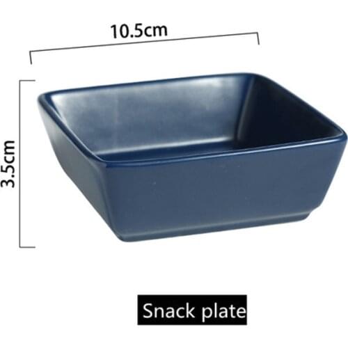 Multifunctional seasoning bowl ceramic square seasoning bowl snack dish creative small plate ingredients dishes kitchen supplies