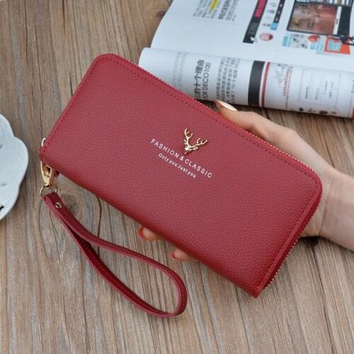 Fashion Long Ladies Wallets PU Leather Credit Holders womens bag Retro Zipper women Purse