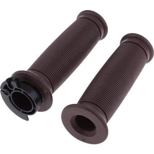 Motorcycle Brown Rubber 7/8'' (22mm) Handlebar Grips Pair Classic Style