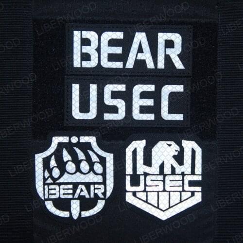 Russia USEC BEAR Embroidered Patch Infrared Reflective Military Badges Sticker Hook Loop Emblem DIY Patches for Clothing Jackets