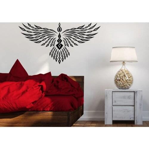 Wall Decal Abstract Geometric Phoenix Bird Wings Vinyl Window Glass Stickers Bedroom Living Room Home Decoration Art Mural M006