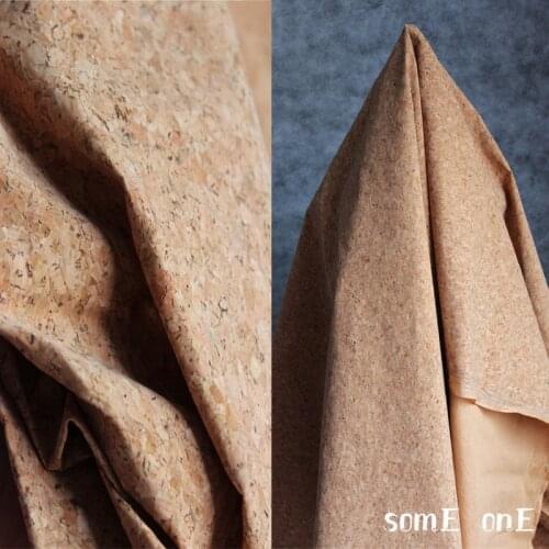 Natural Cork PU Leather Irregular Geometry Imitate Wood Texture DIY Patches Coaster Decor Bags Coat Clothes Designer Fabric