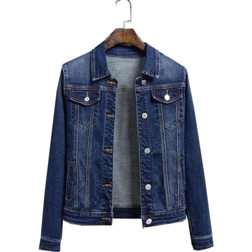 2021 New Autumn Womens Denim Jacket Vintage Loose Casual Ladies Jeans Coat Women Coat Outwear Female Jacket Plus Size 5XL