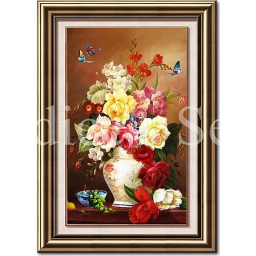 NEW 3D Diamond Painting Diamond Embroidery Home Decoration Vase Square Stone Cross Stitch Diamond Mosaic Knitting Needles Flower