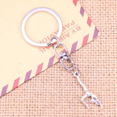 New Fashion Keychain 30x11mm gymnastics gymnast sporter Pendants DIY Men Jewelry Car Key Chain Souvenir For Gift