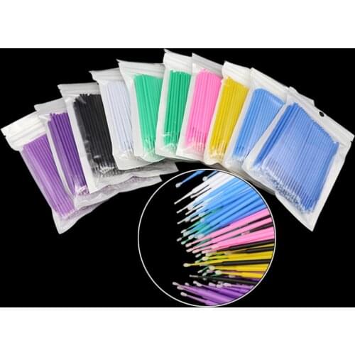 Disposable Makeup Brushes Swab Microbrushes Eyelash Extension Lint Free Tool Can be arbitrary bending any angle. Disposable