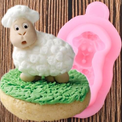 Sheep Silicone Molds DIY Baby Birthday Fondant Cake Decorating Tools Cake Baking Mold Clay Candy Chocolate Gumpaste Moulds