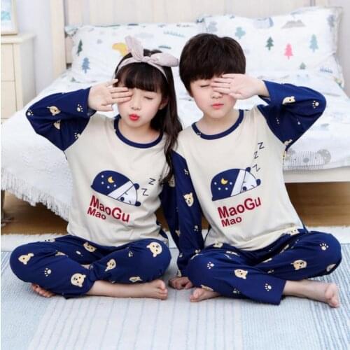 Boys Pajamas Set Baby Cute Long Sleeve Nightwear Pajamas Suit for Girls Spring Cartoon Kids Pijamas Set Thin Girls Sleepwear