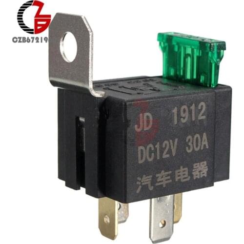 Fused On/Off Car Motor Automotive Auto Fused Relay DC 12V 30A 4 Pin 4P SPST Metal